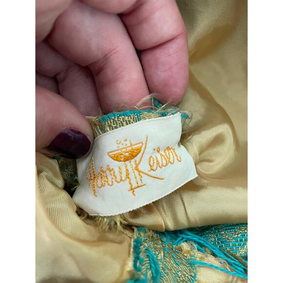 50's 60's vintage green evening dress formal dress prom dress XS harry keiser - Picture 9 of 10